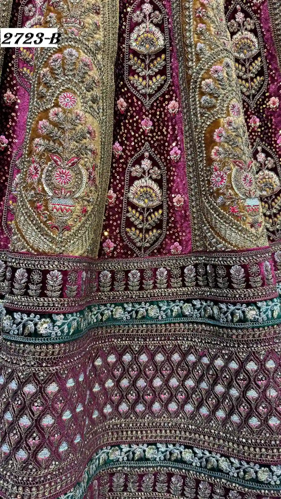 Anjani Art 2723A & 2723B Velvet Wholesale Lehenga Catalog — Wholesale Lehenga, MPA wholesale from Surat — Photo 6